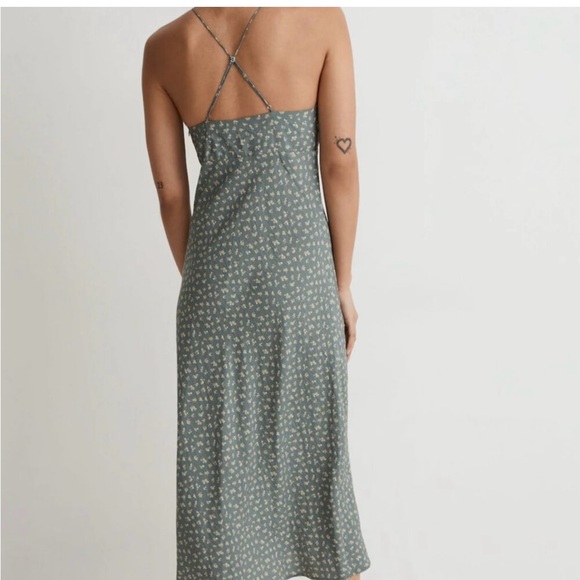 Madewell Green Sleeveless Slip Dress - Picture 3 of 8